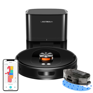 Robô Aspirador LIECTROUX T9 com Navegação LDS LiDAR SLAM, Função 2 em 1 de Aspirar e Passar Pano, Limpeza Seca e Úmida Inteligente, Base de Autoesvaziamento, Armazenamento de Mapas de Vários Andares, Potente Sucção de 6,5 kPa, Aumento Automático da Sucção em Carpetes, Escovas Antiembaraço e Wi-Fi Dual Band de 2,4/5 GHz Robô Aspirador LIECTROUX T9 com Navegação LDS LiDAR SLAM, Função 2 em 1 de Aspirar e Passar Pano, Limpeza Seca e Úmida Inteligente, Base de Autoesvaziamento, Armazenamento de Mapas de Vários Andares, Potente Sucção de 6,5 kPa, Aumento Automático da Sucção em Carpetes, Escovas Antiembaraço e Wi-Fi Dual Band de 2,4/5 GHz