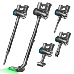 Aspirador Vertical Sem Fio Portátil 3 em 1 Liectroux i30, 45kPa de Potência de Sucção, Motor Brushless 450W, Filtro HEPA H13, Escova Elétrica Antiácaro, Leve e Silencioso, até 63min, para Casa, Tapetes, Sofá e Pelos de Pets